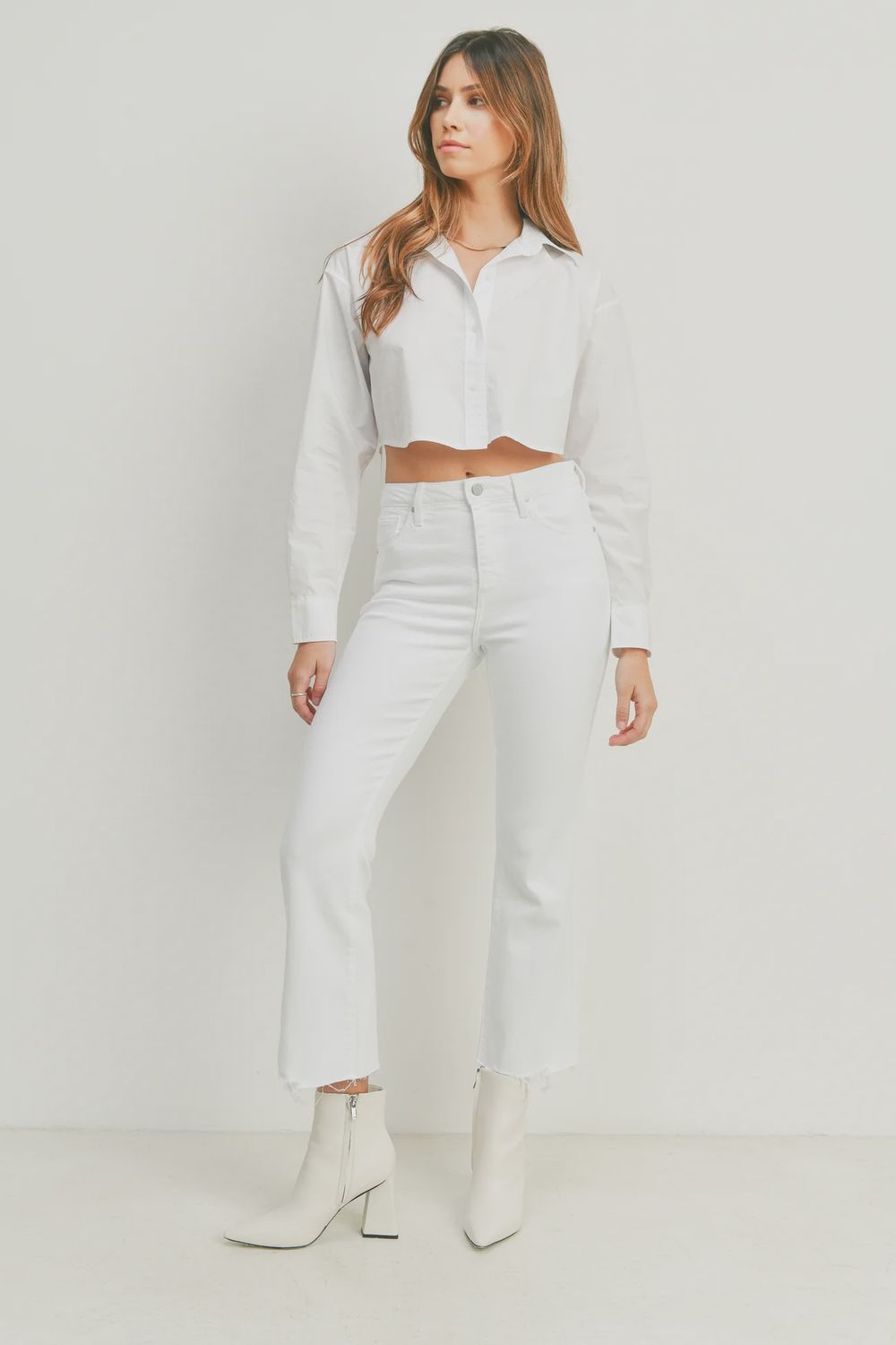 Vintage Cropped Flare Jean, Optic White
