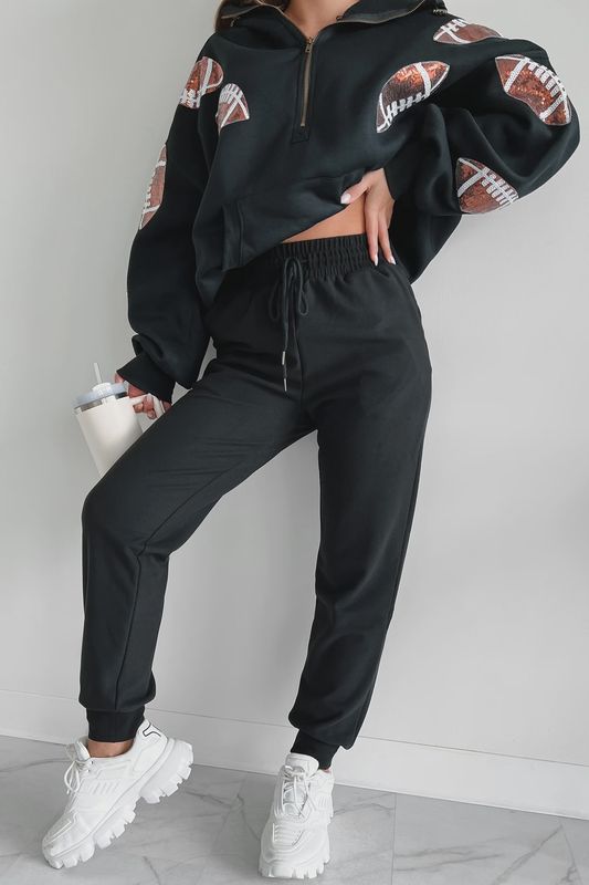 Black jersey jogger pants