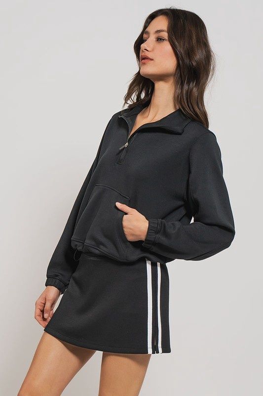 Striped Sweat Skort, blue stone