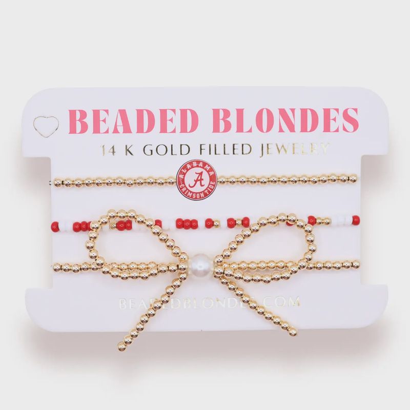 GameDay Bow Stacked Bracelet Set