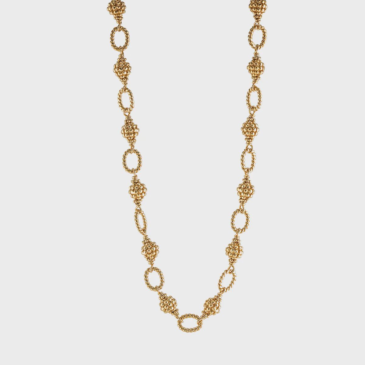 Berry and Bead Chain 24” Gold