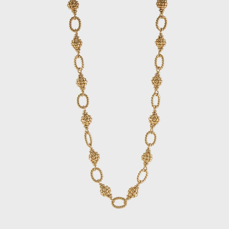 Berry and Bead Chain 24” Gold