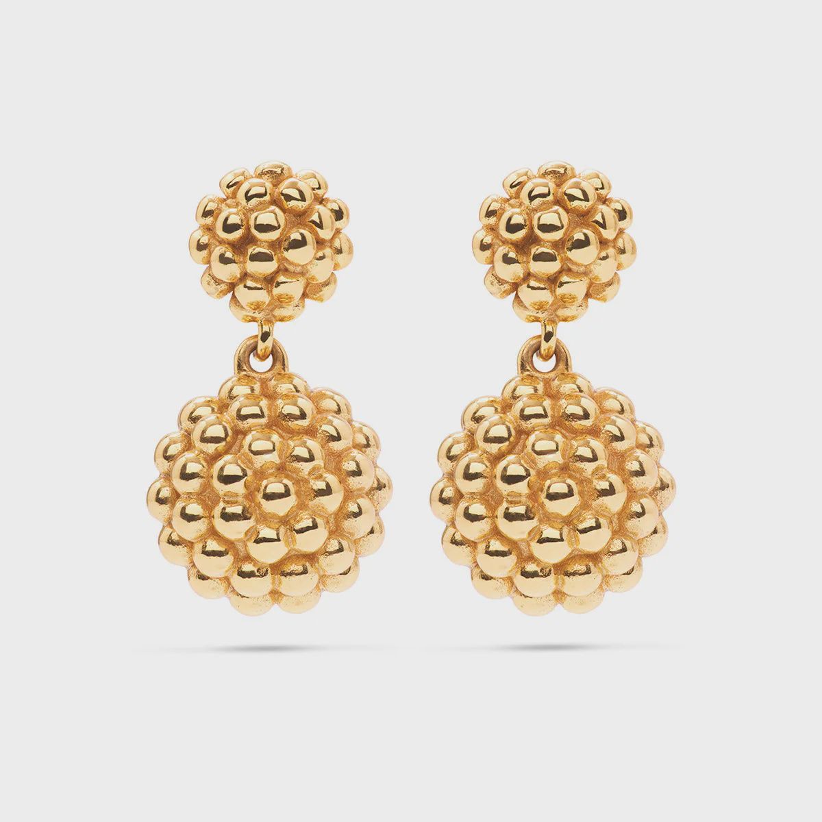 Berry Double Drop Earrings Gold