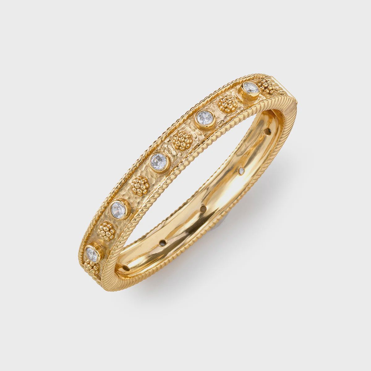 Berry Gem Classic Hinged Bangle Clear CZ