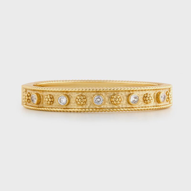 Berry Gem Classic Hinged Bangle Clear CZ