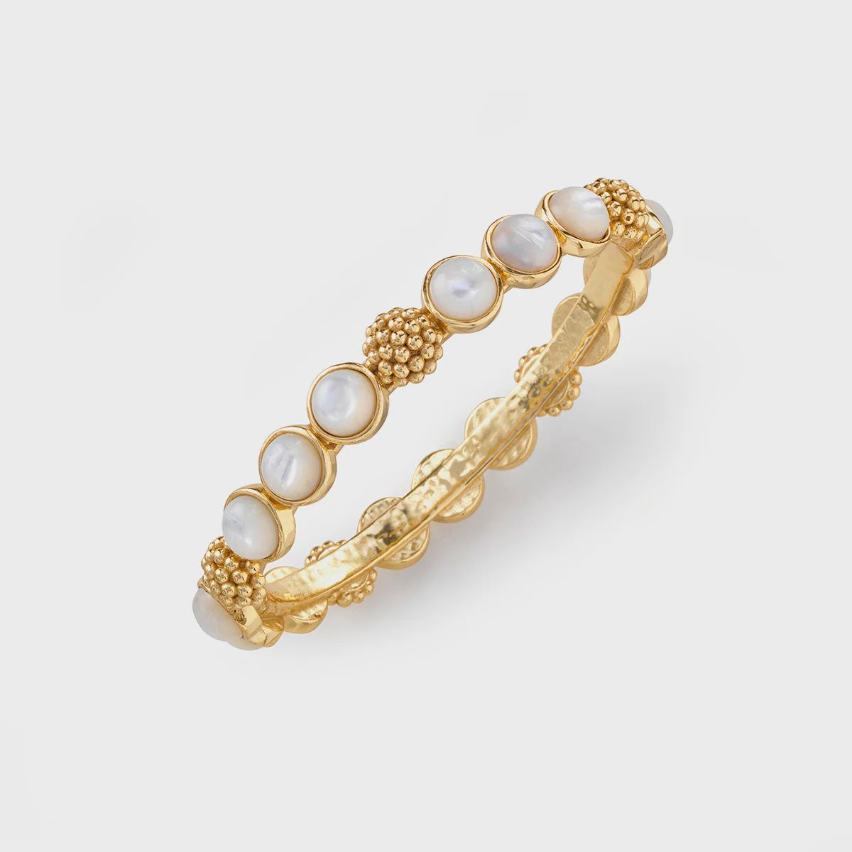 Berry Gem Hinged Bangle MOP