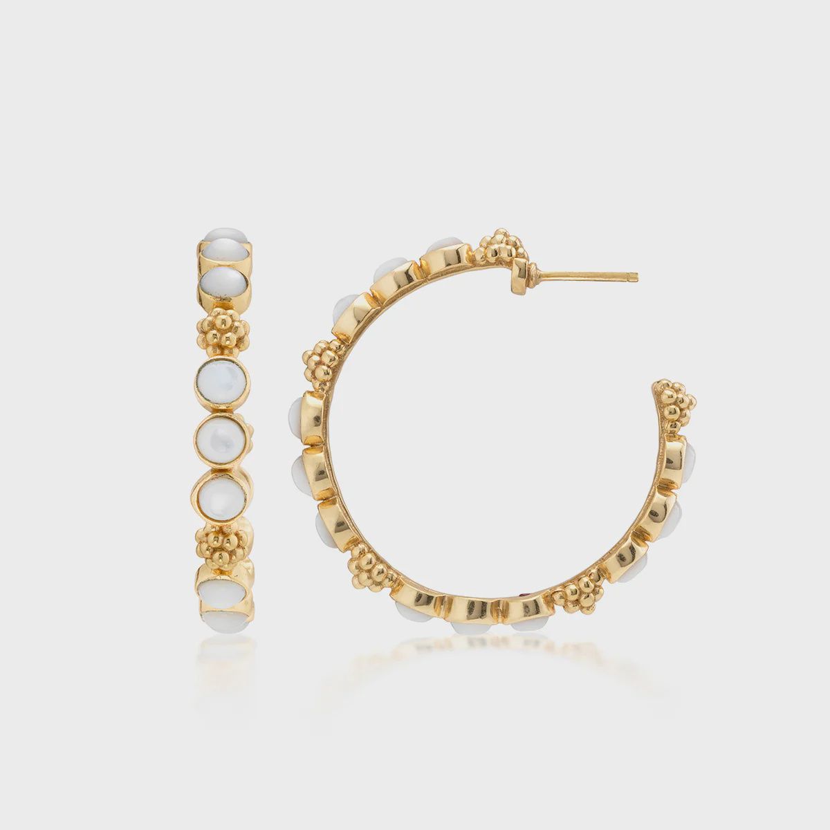 Berry Gem Medium Hoop Earring MOP