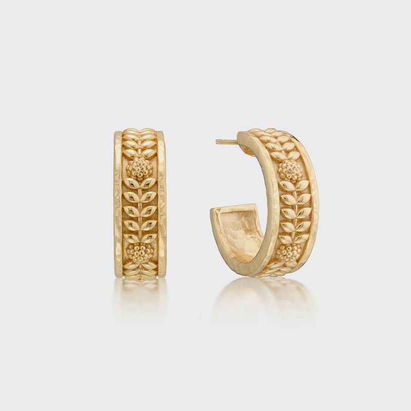 Berry Vine Small Hoop Earring Gold