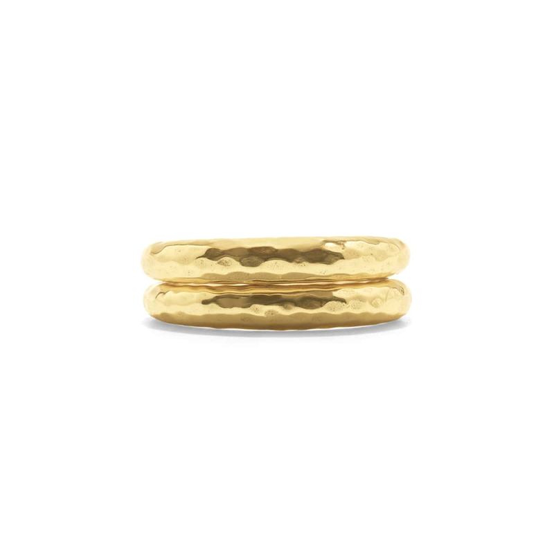 Cleopatra Slice Hammered Stack Ring Set
