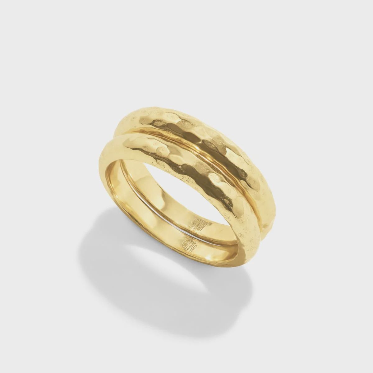 Cleopatra Slice Hammered Stack Ring Set