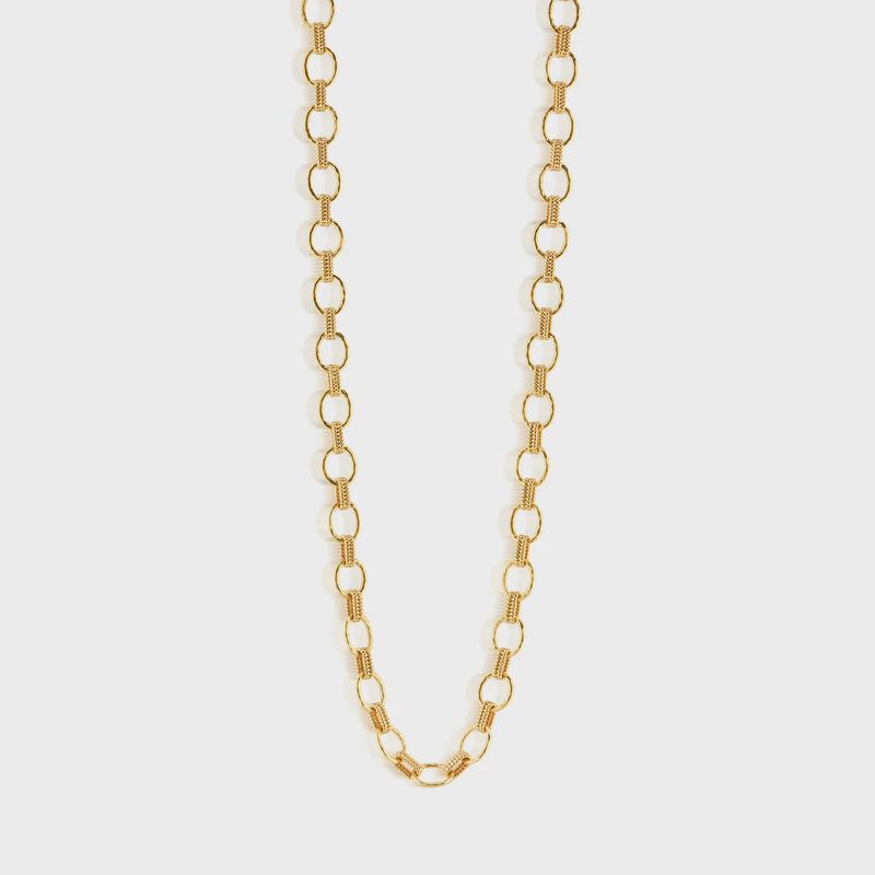 Cleopatra Small Link Necklace 32” Gold