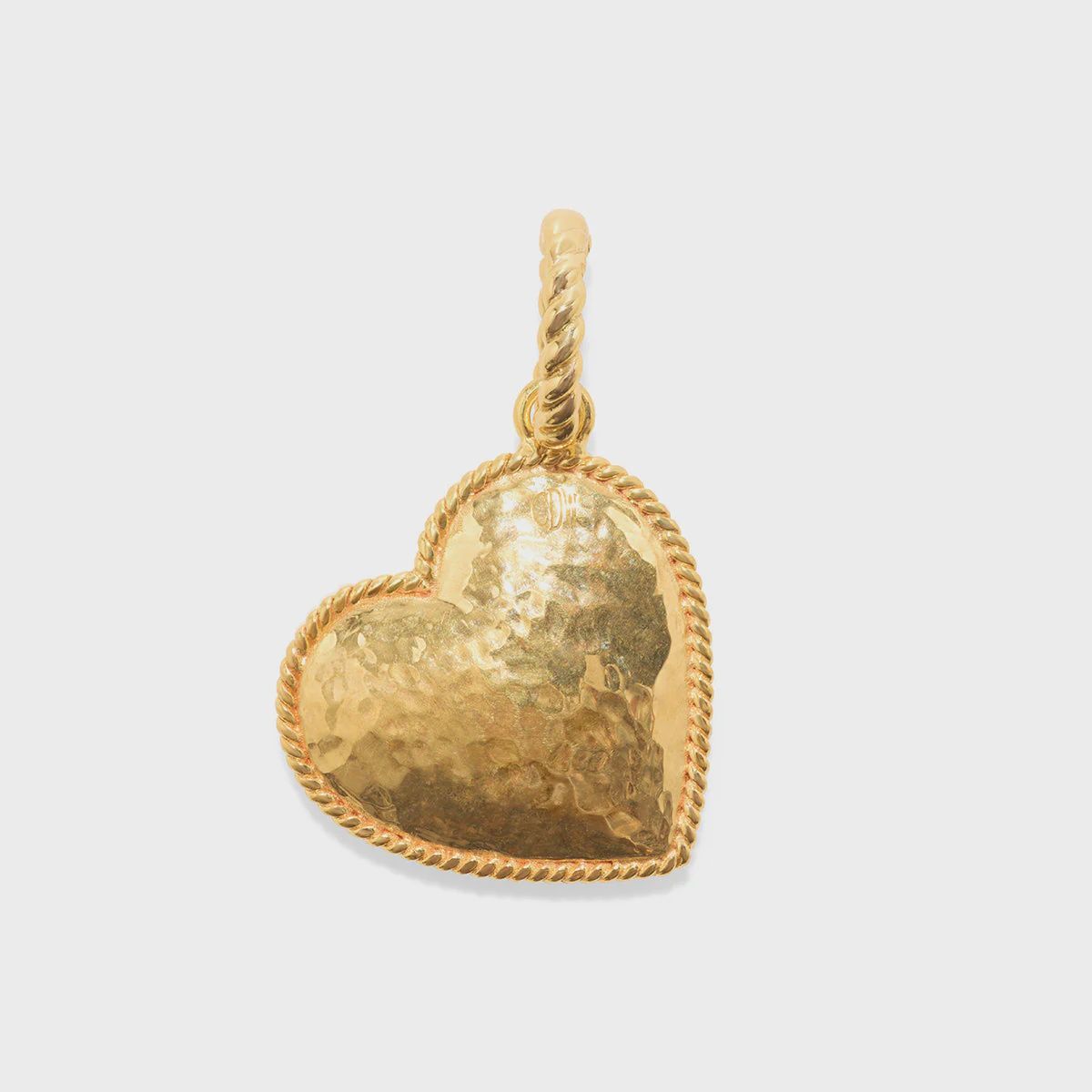 Love Heart Pendant Hammered Gold