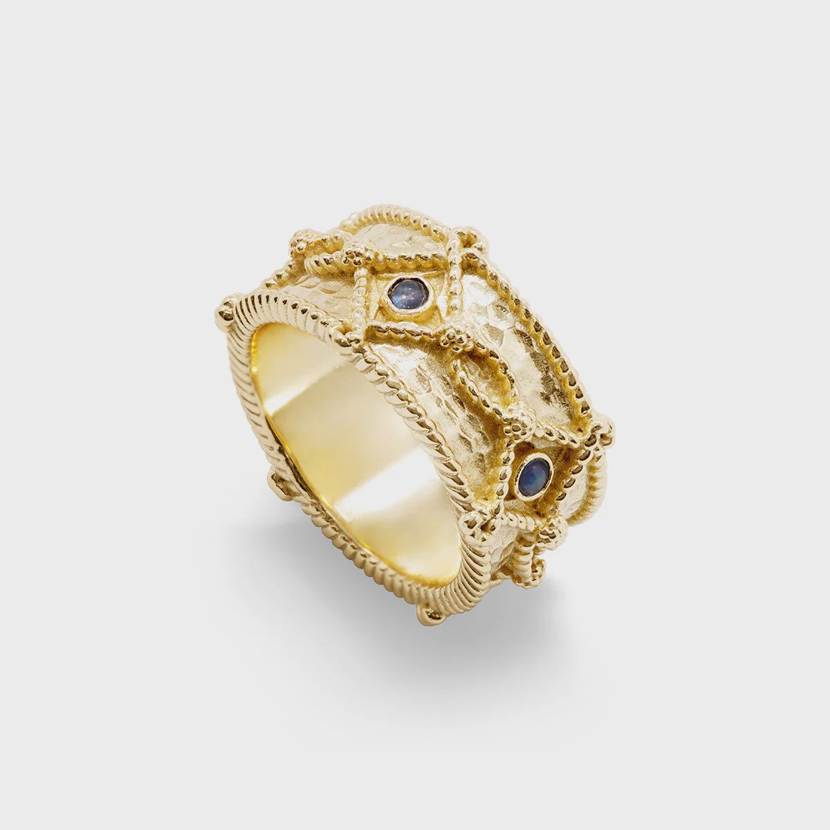 Victoria Ring Gold/Blue Labrodorite