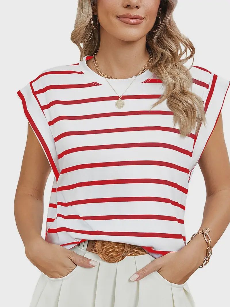 Round Neck Striped Top