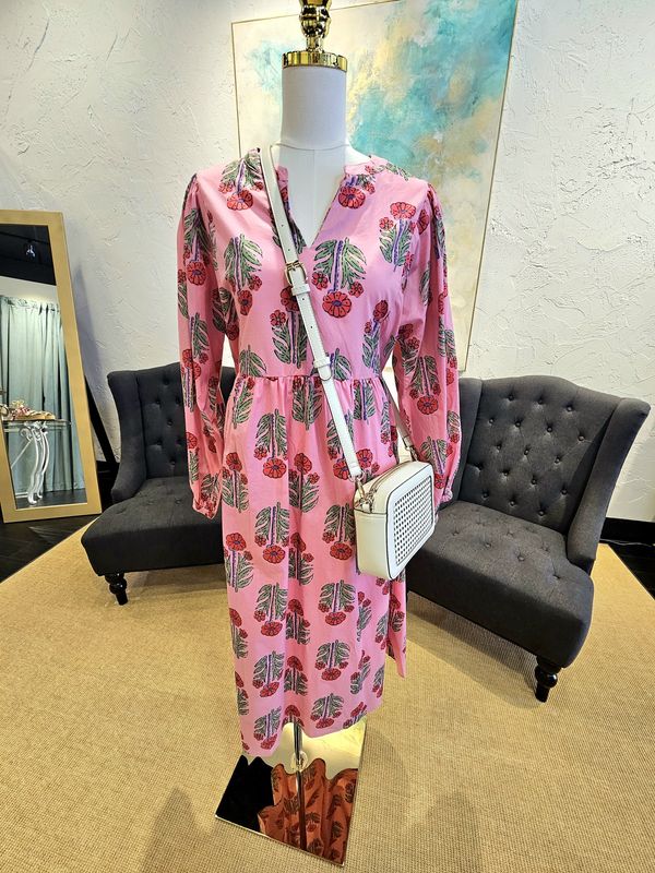 Pippy Midi Dress - Pink Floral