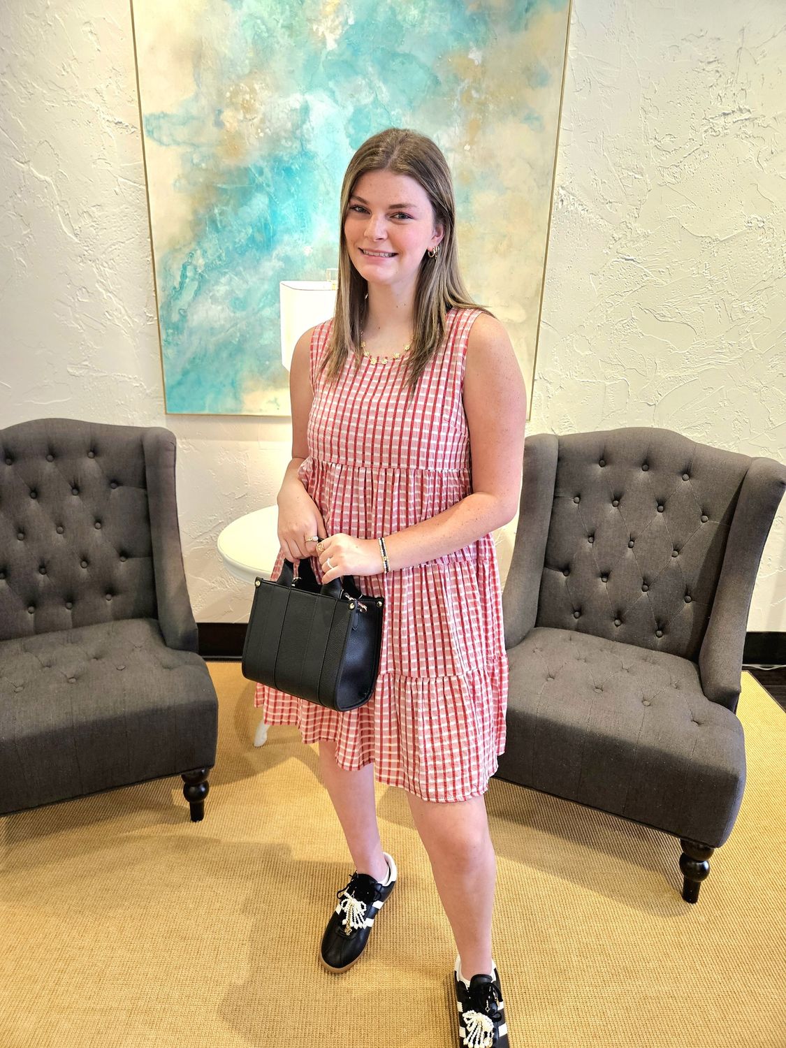 Red Dress Sleeveless /Tiered