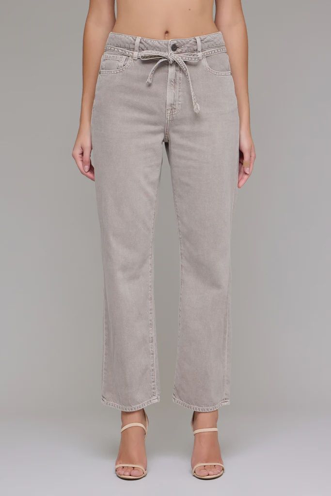 Ella High Rise Wide Straight Jean, gravel