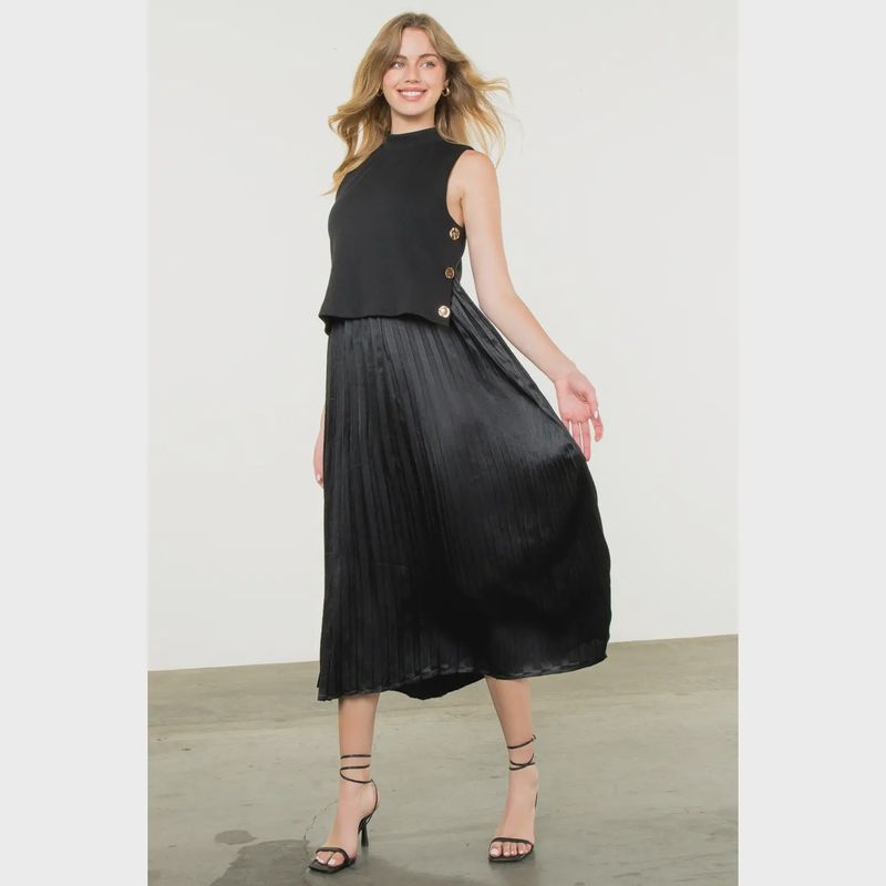 Pleated Skirt Dress