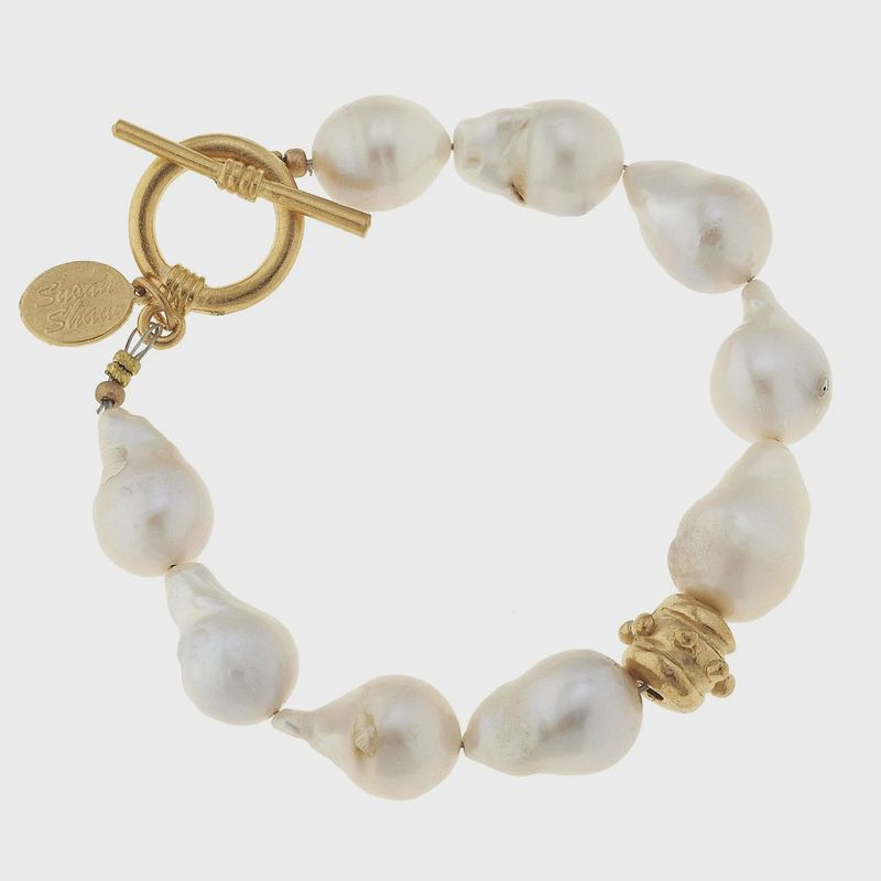 Large Baroque Freshwater Pearl Toggle Bracelet Large Baroque Freshwater Pearl Toggle Bracelet