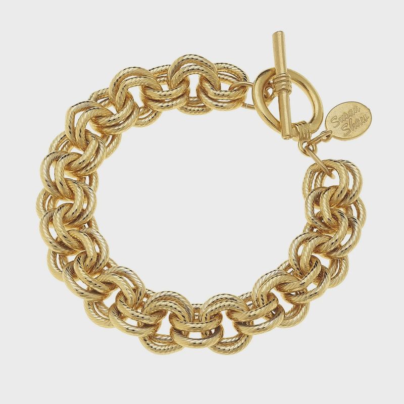 Gold Double Link Chain Bracelet Gold Double Link Chain Bracelet