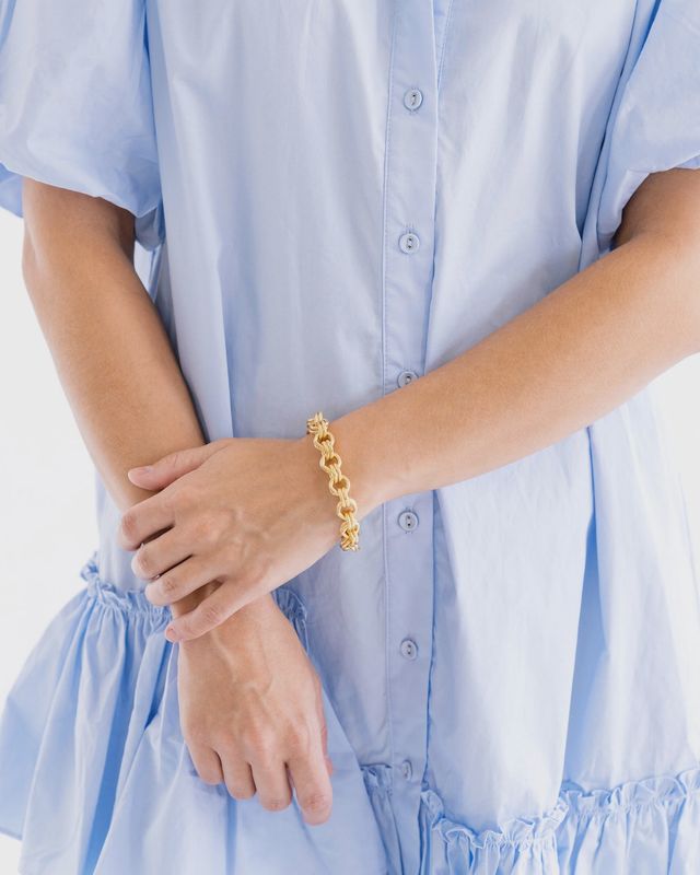 Gold Double Link Chain Bracelet