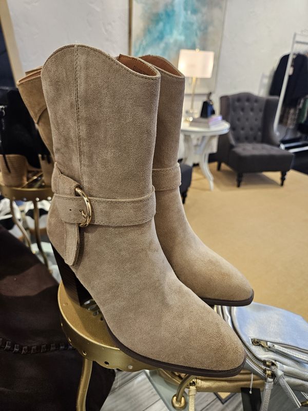 Suede Ankle Boot - Taupe Suede Ankle Boot - Taupe