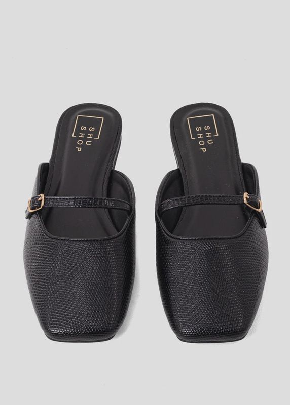 Athena Black Lizard Slide On Athena Black Lizard Slide On