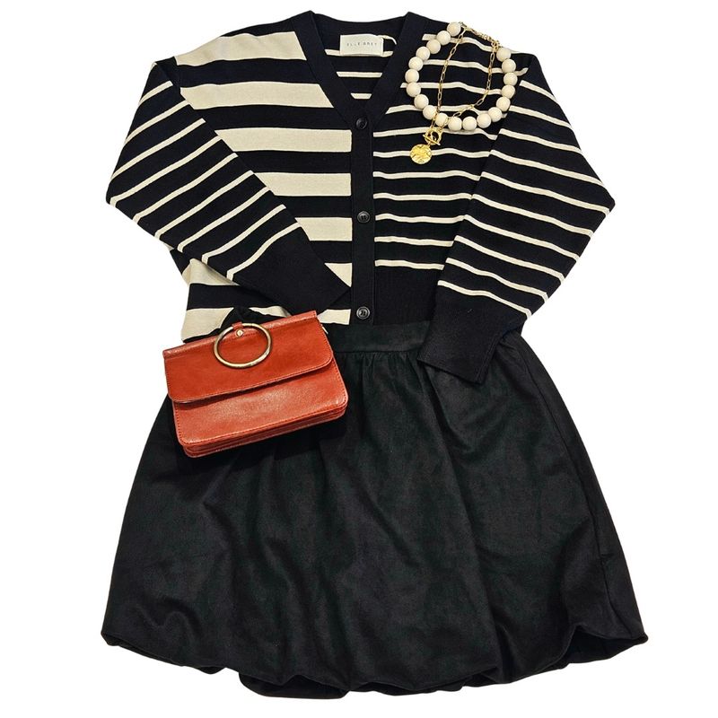 Contrast Stripe Sweater Cardigan