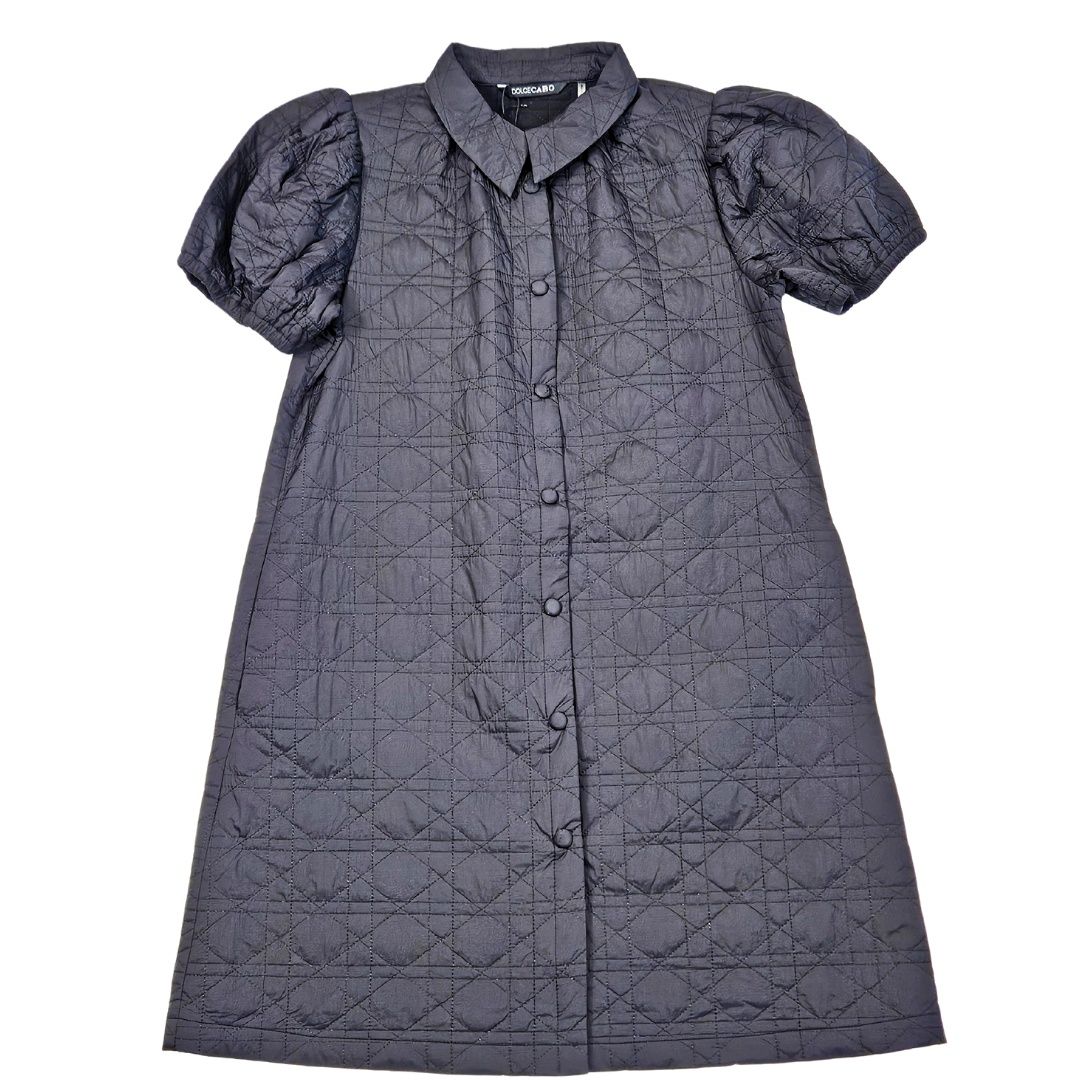 Quilted Dress - Black Quilted Dress - Black