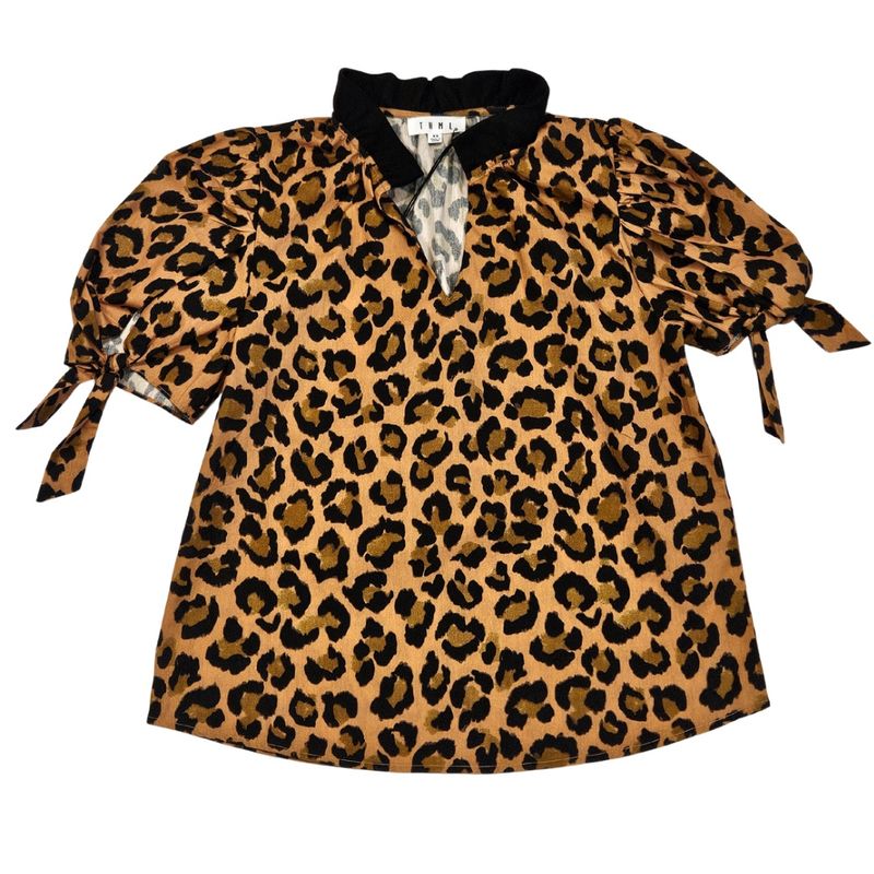 Short Sleeve Cheetah Print Top