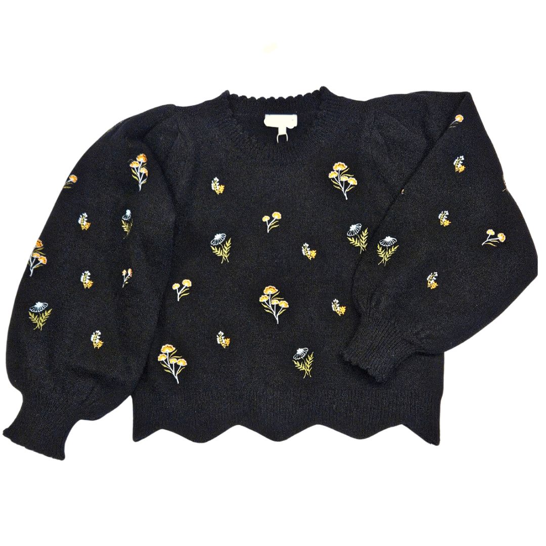 Floral Embroidery Sweater