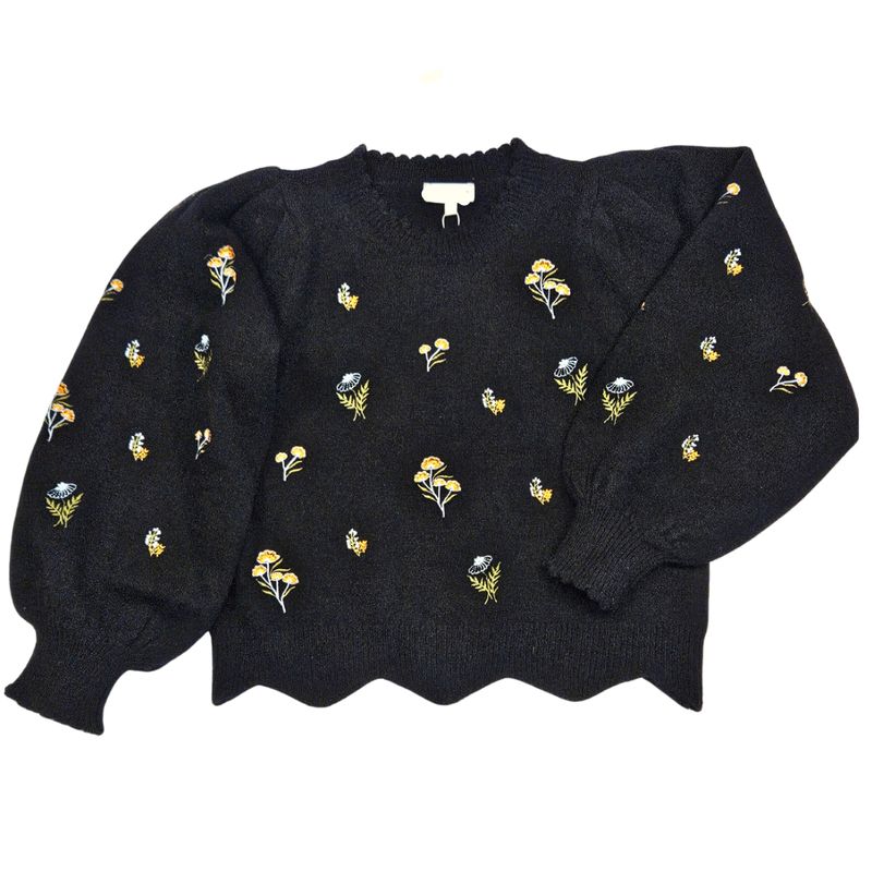 Floral Embroidery Sweater
