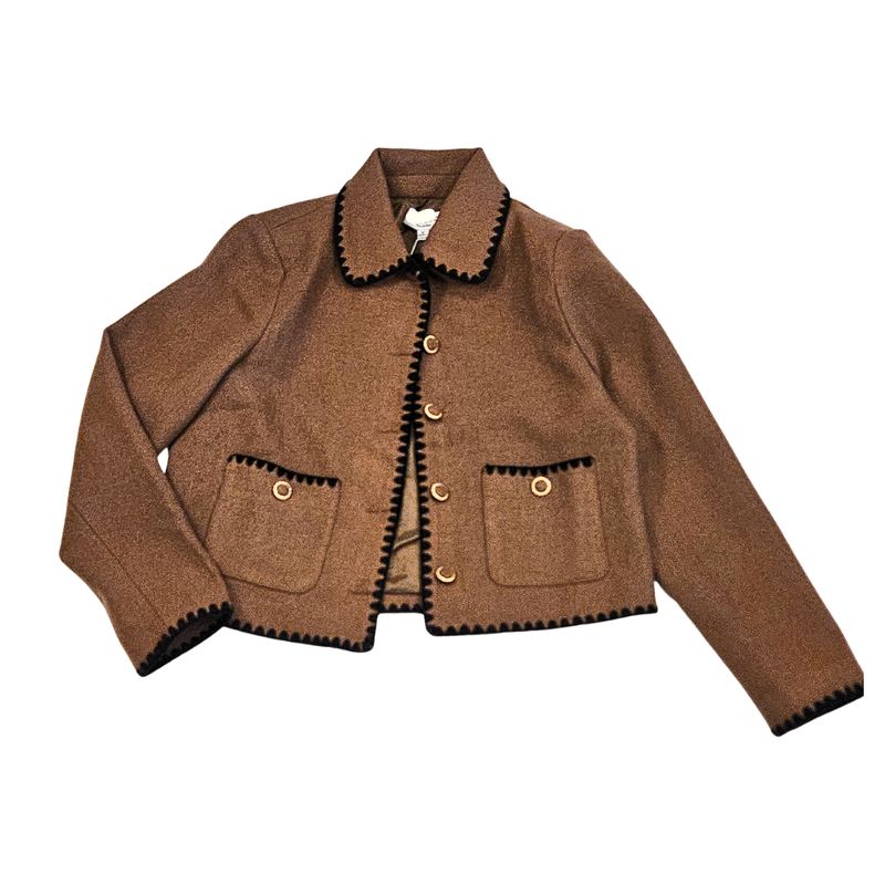 Embroidery Contrast Boucle Jacket