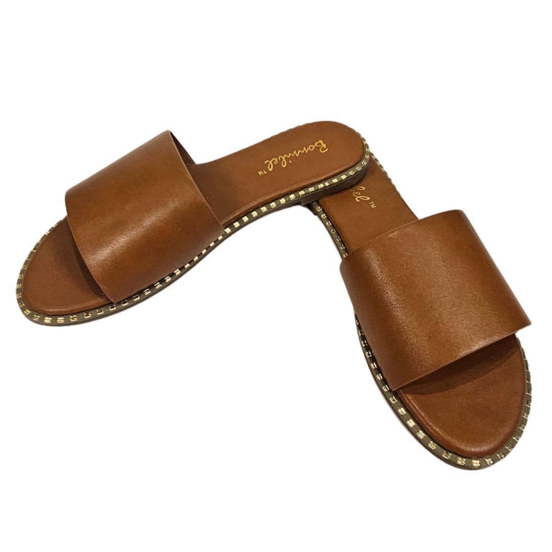 Micah Slip on Sandal, Colour: Tan, Size: 5.5
