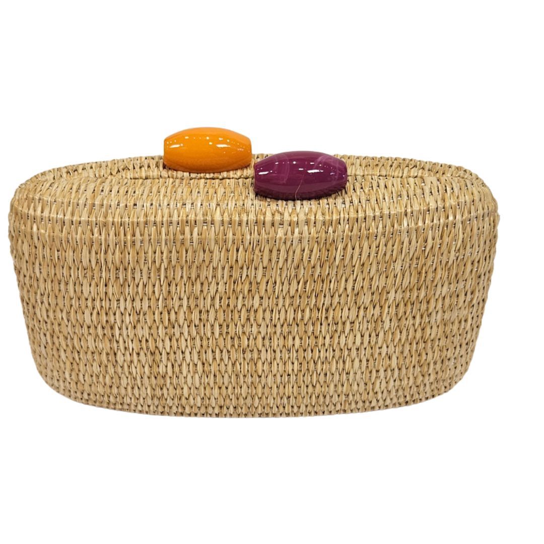 Scala Minaudiere Straw Crossbody