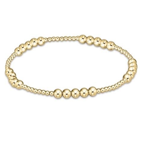 Classic blissful pattern 2mm bead bracelet - 4mm gold