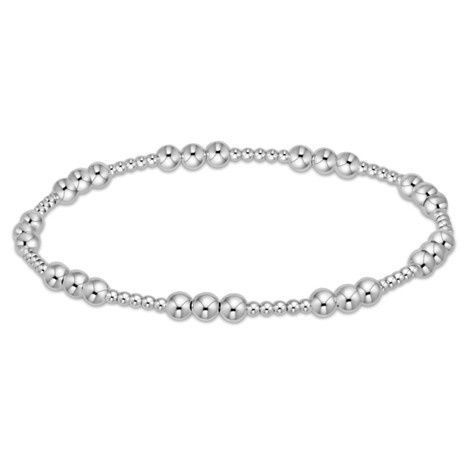 Classic Joy Pattern 4mm Bead Bracelet - sterling