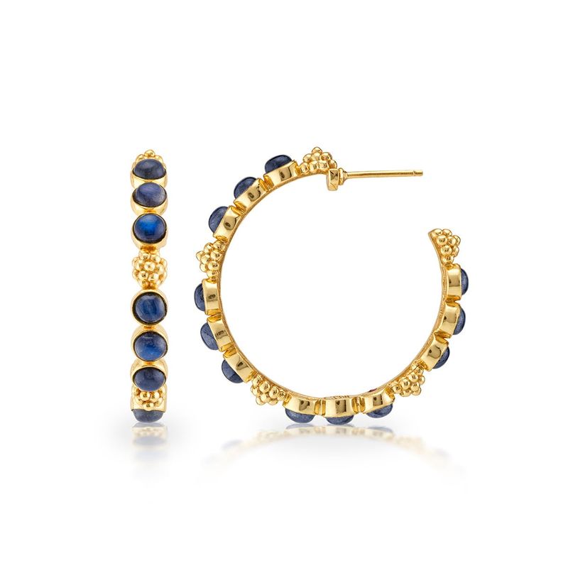 Berry Gem Medium Hoop Earrings