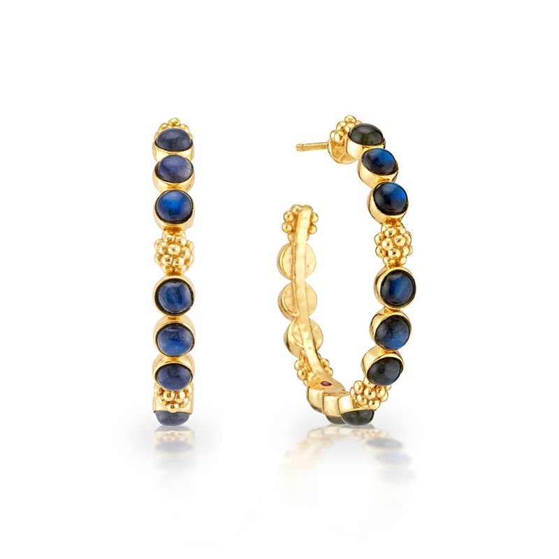 Berry Gem Medium Hoop Earrings