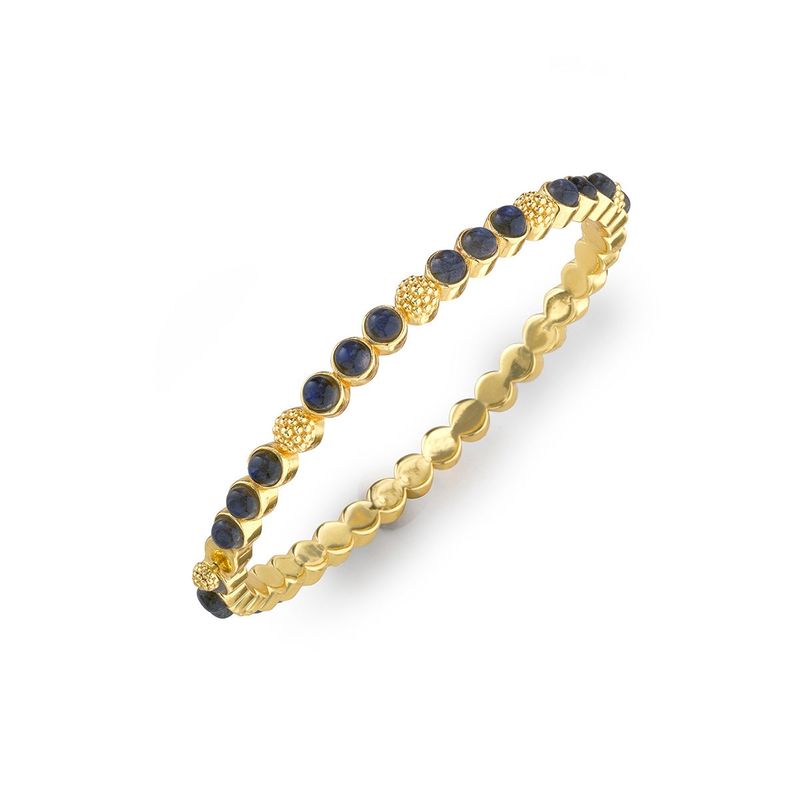 Berry Gem Petite Hinged Bangle - Blu Labradorite
