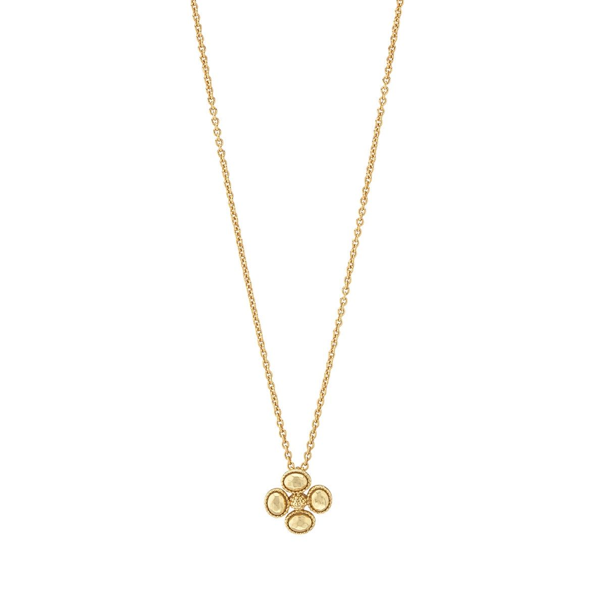 Berry Clover Station Necklace 16” + 2” Gold