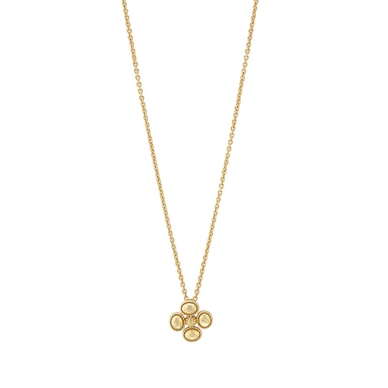 Berry Clover Station Necklace 16” + 2” Gold