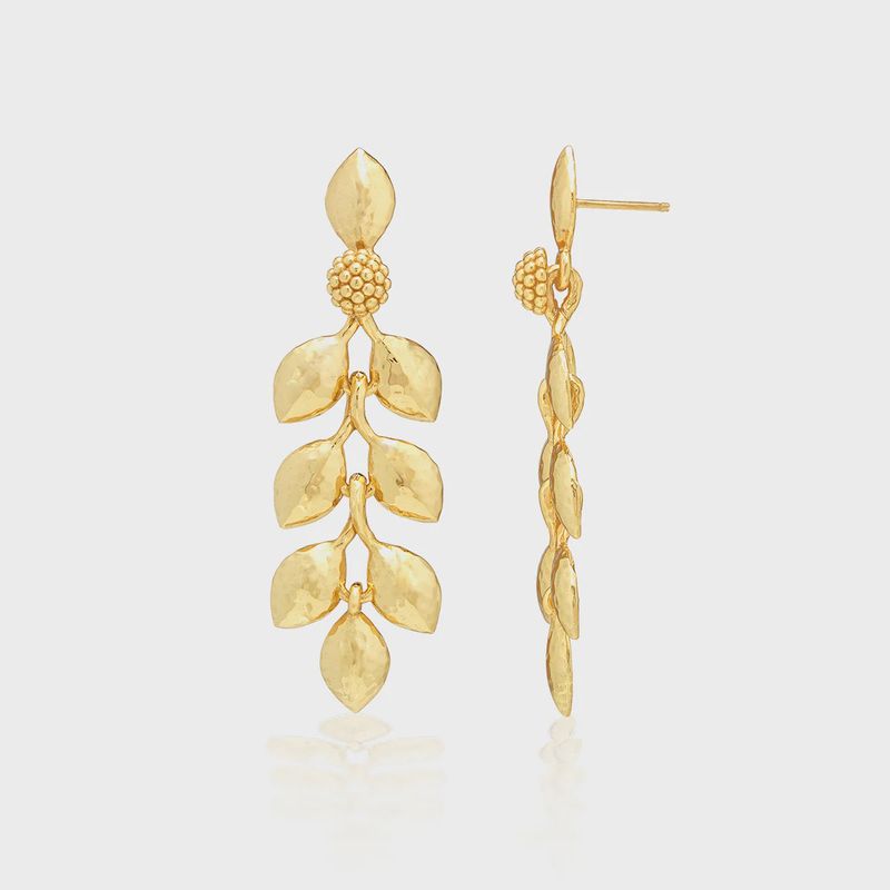 Golden Laurel Dangle Earrings