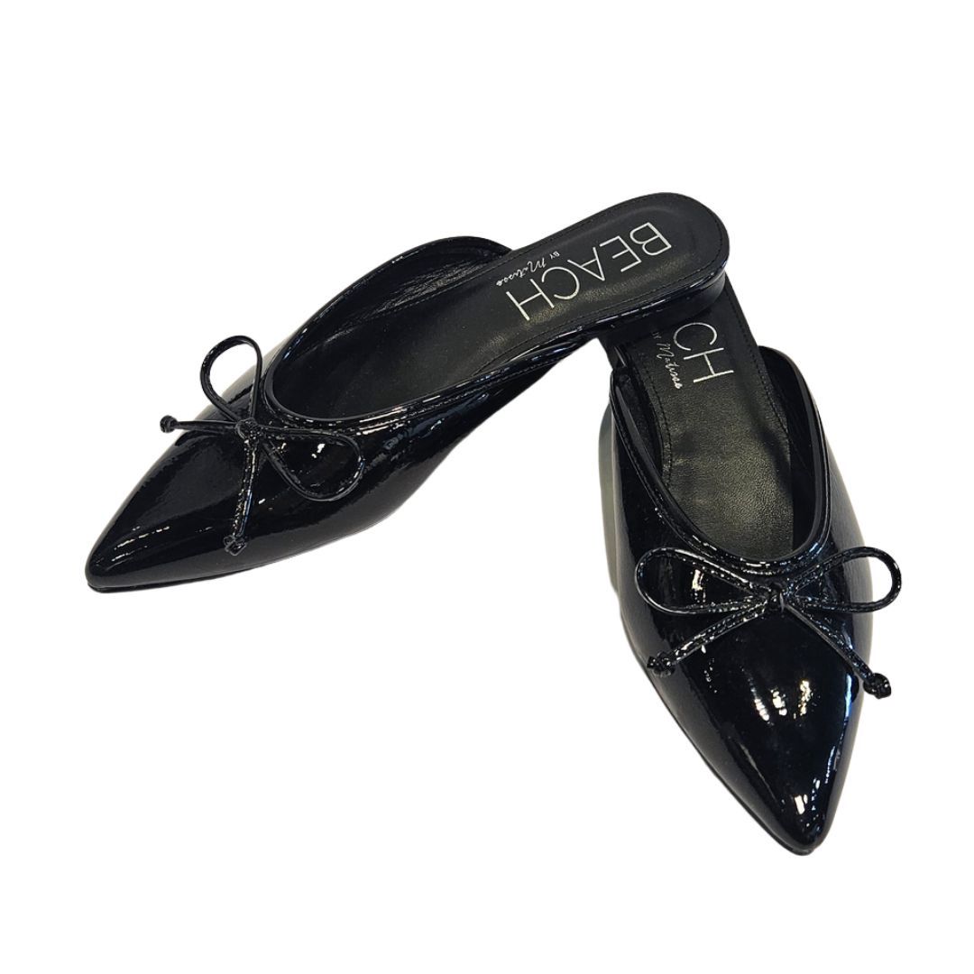 Reggie Black Patent Mule