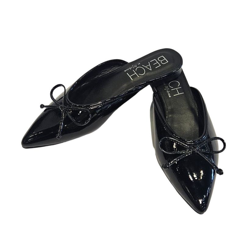 Reggie Black Patent Mule