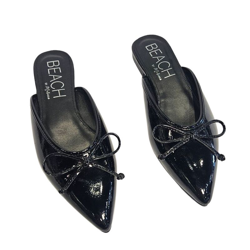 Reggie Black Patent Mule