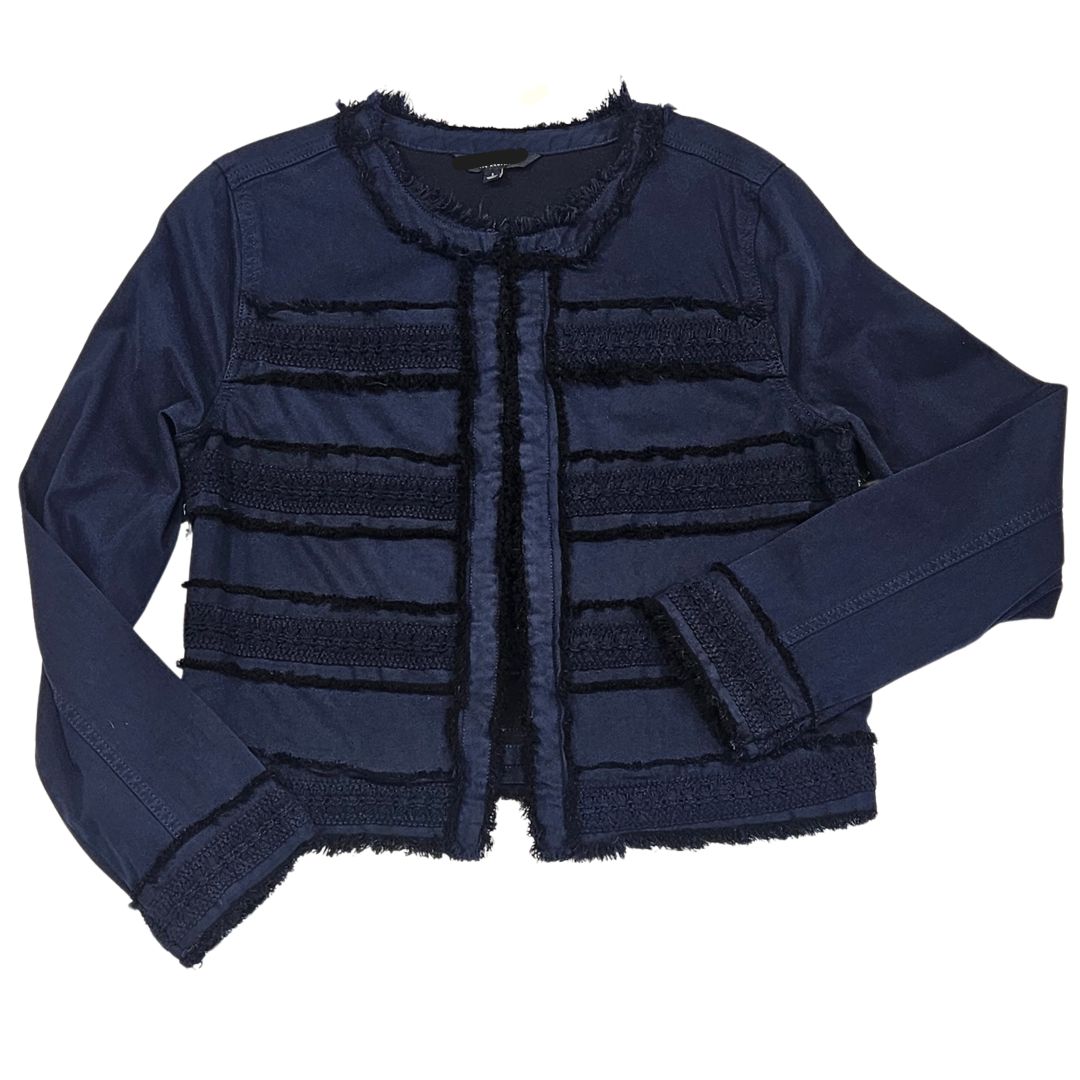 Collarless Jacket, fray detail