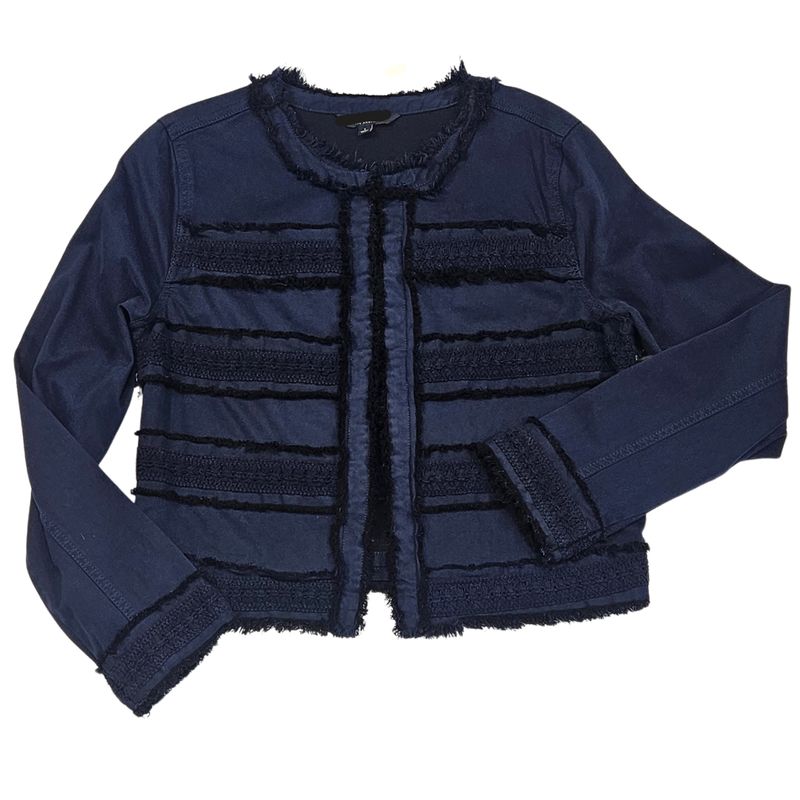 Collarless Jacket, fray detail