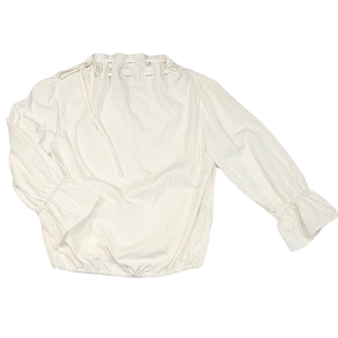 Cinched Mock Neck Blouse, Color: Off White, Size: Small