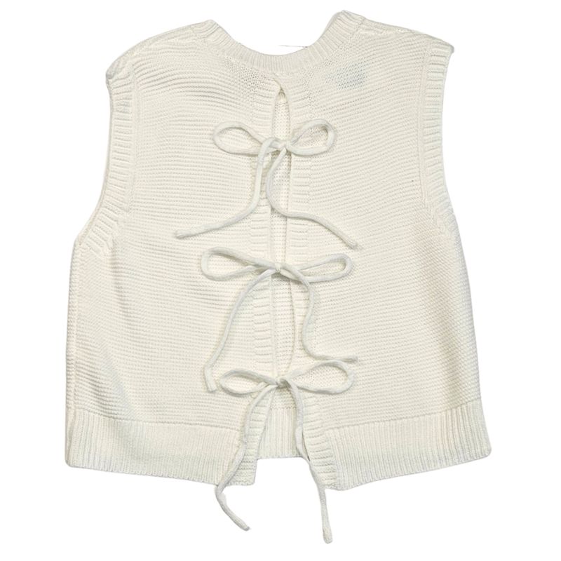 Tie Back Sleeveless Sweater